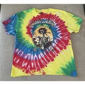 Grateful Dead Tie Dye T - Shirt Skeleton w Roses & Turtles Sz XL Ripple Junction